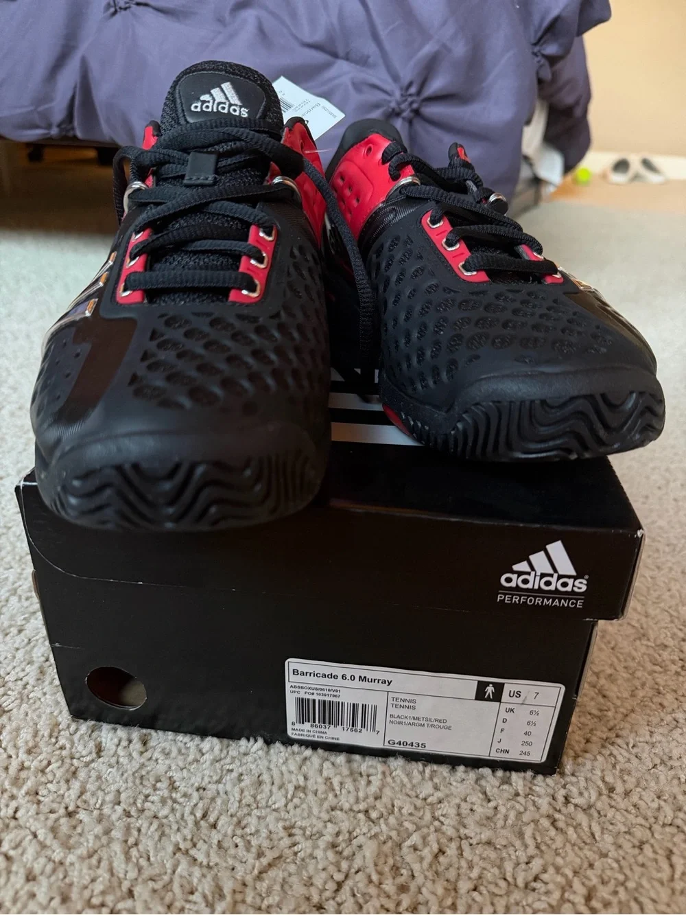 adidas Black and Red Men's Tennis Shoes